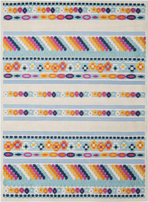 Blue 7' x 10' Aruba Outdoor Rectangle Area Rug Weather Resistant for Patio, Deck, Terrace, Balcony, Porch for Sale at Rug Engine