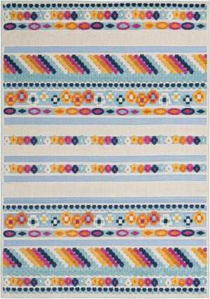 Blue 6' x 9' Aruba Outdoor Rectangle Area Rug Weather Resistant for Patio, Deck, Terrace, Balcony, Porch for Sale at Rug Engine