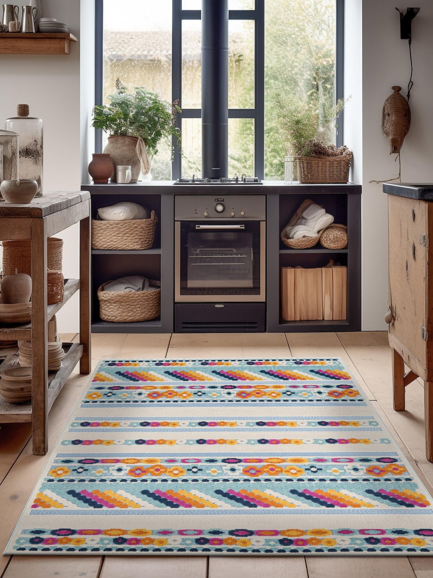 Blue 7' x 10' Aruba Outdoor Rectangle Area Rug Weather Resistant for Patio, Deck, Terrace, Balcony, Porch for Sale at Rug Engine