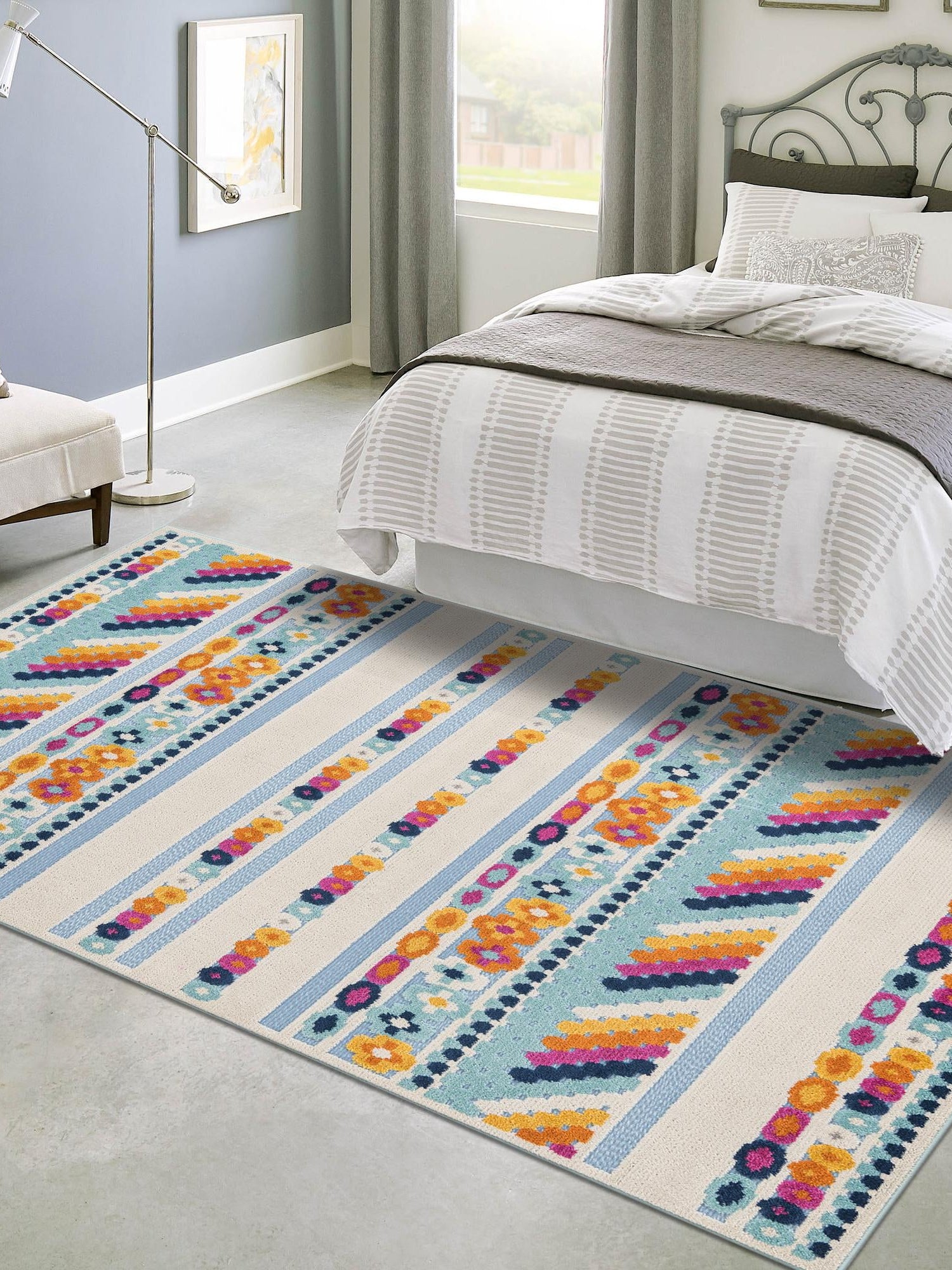 Blue 2' x 3' Aruba Outdoor Rectangle Area Rug Weather Resistant for Patio, Deck, Terrace, Balcony, Porch for Sale at Rug Engine