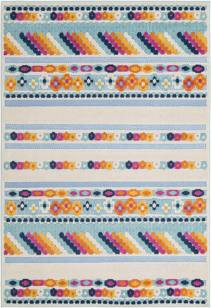 Blue 5' 3 x 8' Aruba Outdoor Rectangle Area Rug Weather Resistant for Patio, Deck, Terrace, Balcony, Porch for Sale at Rug Engine