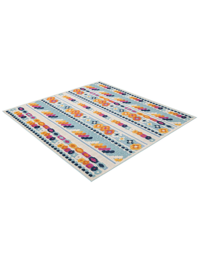 Blue 5' 3 x 5' 3 Aruba Outdoor Square Area Rug Weather Resistant for Patio, Deck, Terrace, Balcony, Porch for Sale at Rug Engine