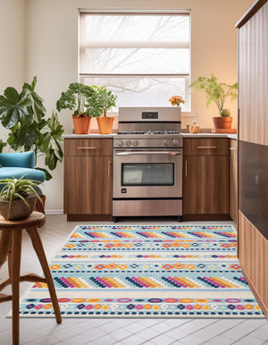 Blue 5' 3 x 5' 3 Aruba Outdoor Square Area Rug Weather Resistant for Patio, Deck, Terrace, Balcony, Porch for Sale at Rug Engine