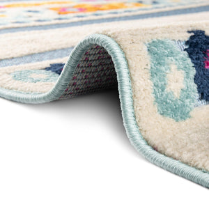 Blue 5' 3 x 5' 3 Aruba Outdoor Square Area Rug Weather Resistant for Patio, Deck, Terrace, Balcony, Porch for Sale at Rug Engine