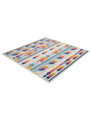 Blue 5' 3 x 5' 3 Aruba Outdoor Square Area Rug Weather Resistant for Patio, Deck, Terrace, Balcony, Porch for Sale at Rug Engine