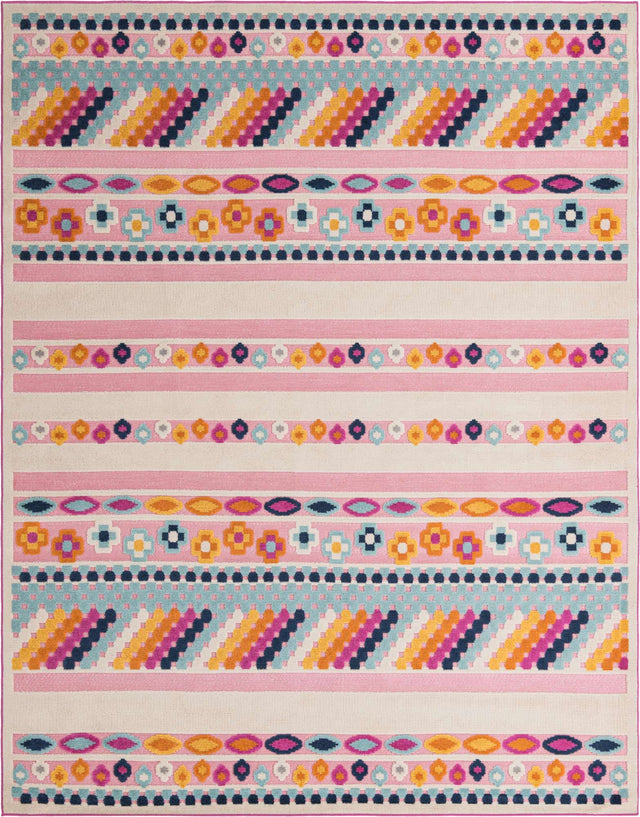Pink 9' x 12' Aruba Outdoor Rectangle Area Rug Weather Resistant for Patio, Deck, Terrace, Balcony, Porch for Sale at Rug Engine