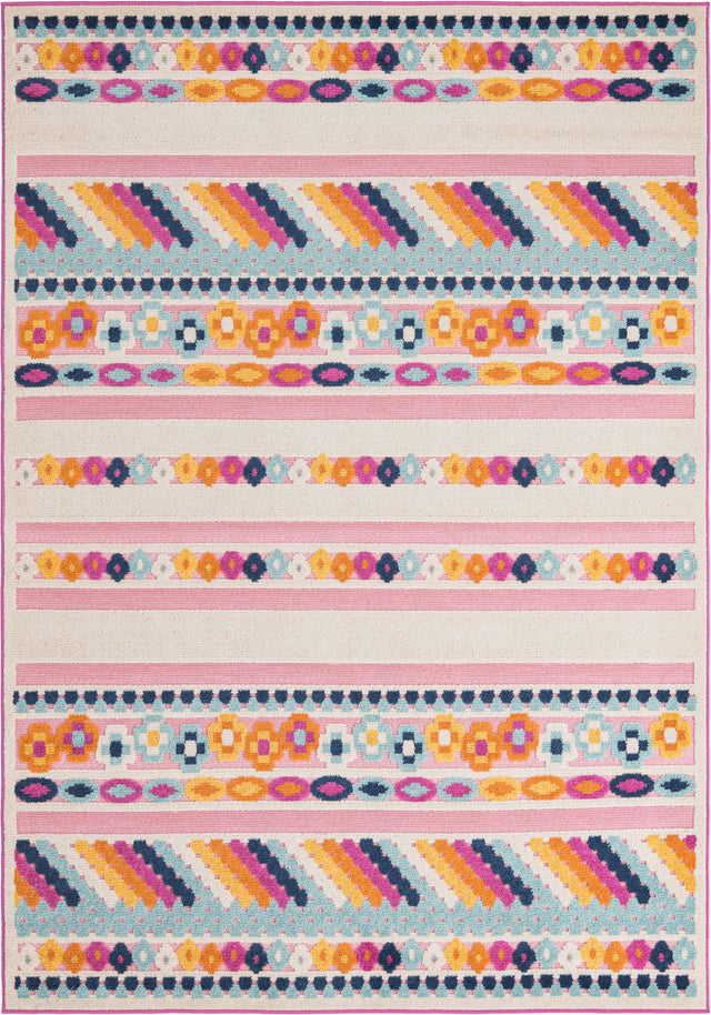 Pink 6' x 9' Aruba Outdoor Rectangle Area Rug Weather Resistant for Patio, Deck, Terrace, Balcony, Porch for Sale at Rug Engine