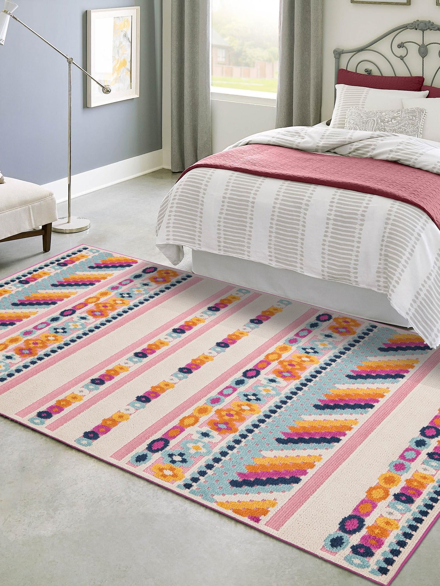 Pink 9' x 12' Aruba Outdoor Rectangle Area Rug Weather Resistant for Patio, Deck, Terrace, Balcony, Porch for Sale at Rug Engine