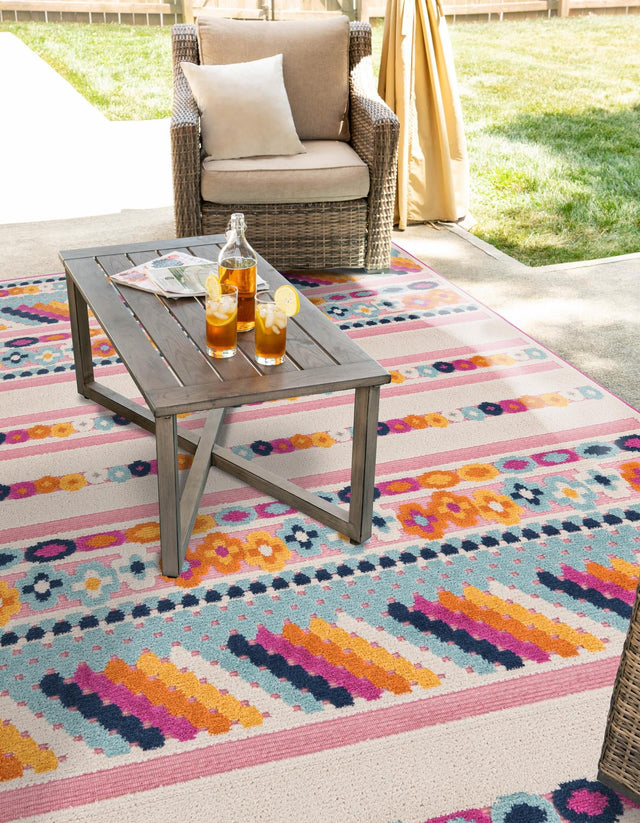 Pink 2' x 3' Aruba Outdoor Rectangle Area Rug Weather Resistant for Patio, Deck, Terrace, Balcony, Porch for Sale at Rug Engine