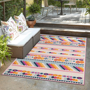 Pink 4' x 6' Aruba Outdoor Rectangle Area Rug Weather Resistant for Patio, Deck, Terrace, Balcony, Porch for Sale at Rug Engine