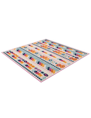 Pink 5' 3 x 5' 3 Aruba Outdoor Square Area Rug Weather Resistant for Patio, Deck, Terrace, Balcony, Porch for Sale at Rug Engine