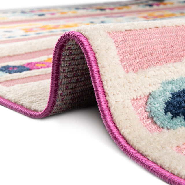 Pink 5' 3 x 5' 3 Aruba Outdoor Square Area Rug Weather Resistant for Patio, Deck, Terrace, Balcony, Porch for Sale at Rug Engine