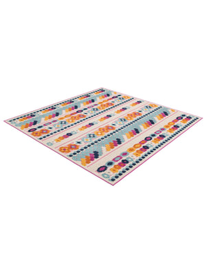 Pink 5' 3 x 5' 3 Aruba Outdoor Square Area Rug Weather Resistant for Patio, Deck, Terrace, Balcony, Porch for Sale at Rug Engine