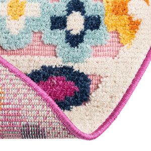 Pink 5' 3 x 5' 3 Aruba Outdoor Round Area Rug Weather Resistant for Patio, Deck, Terrace, Balcony, Porch for Sale at Rug Engine