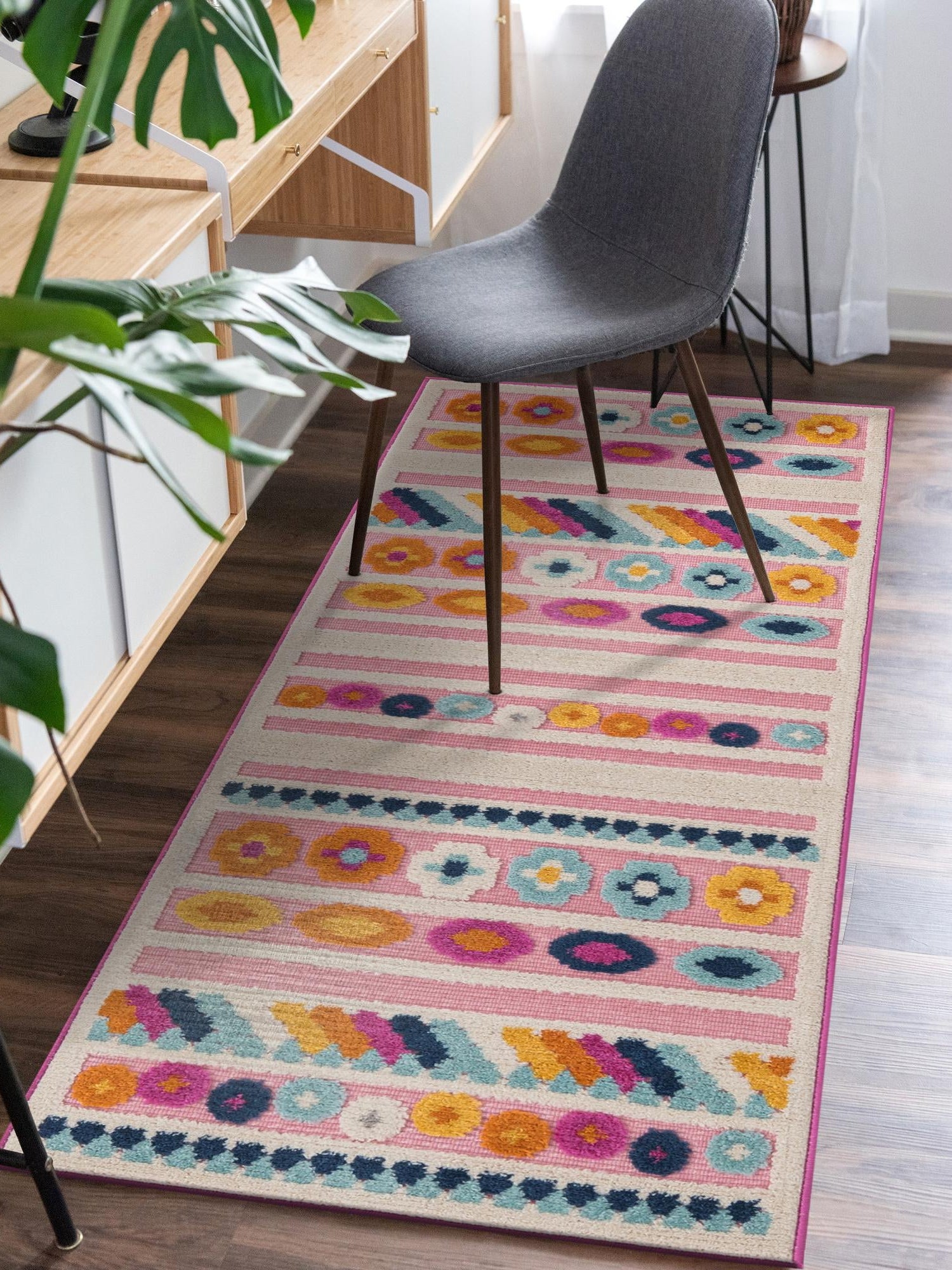 Pink 2' x 6' Aruba Outdoor Runner Area Rug Weather Resistant for Patio, Deck, Terrace, Balcony, Porch for Sale at Rug Engine