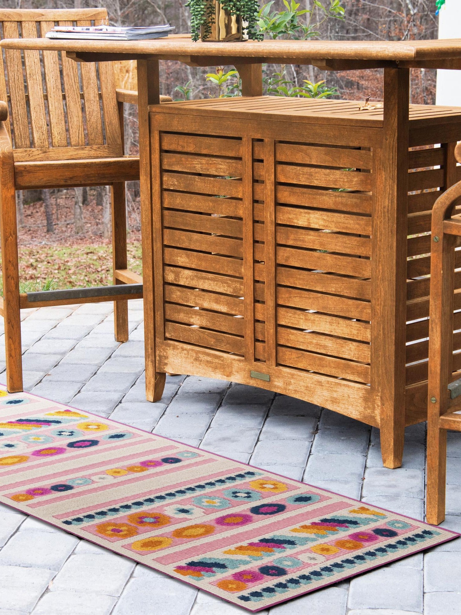 Pink 2' x 6' Aruba Outdoor Runner Area Rug Weather Resistant for Patio, Deck, Terrace, Balcony, Porch for Sale at Rug Engine