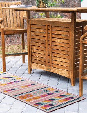 Pink 2' x 6' Aruba Outdoor Runner Area Rug Weather Resistant for Patio, Deck, Terrace, Balcony, Porch for Sale at Rug Engine