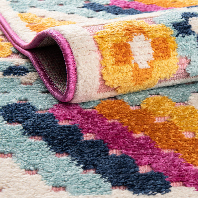 Pink 2' x 10' Aruba Outdoor Runner Area Rug Weather Resistant for Patio, Deck, Terrace, Balcony, Porch for Sale at Rug Engine