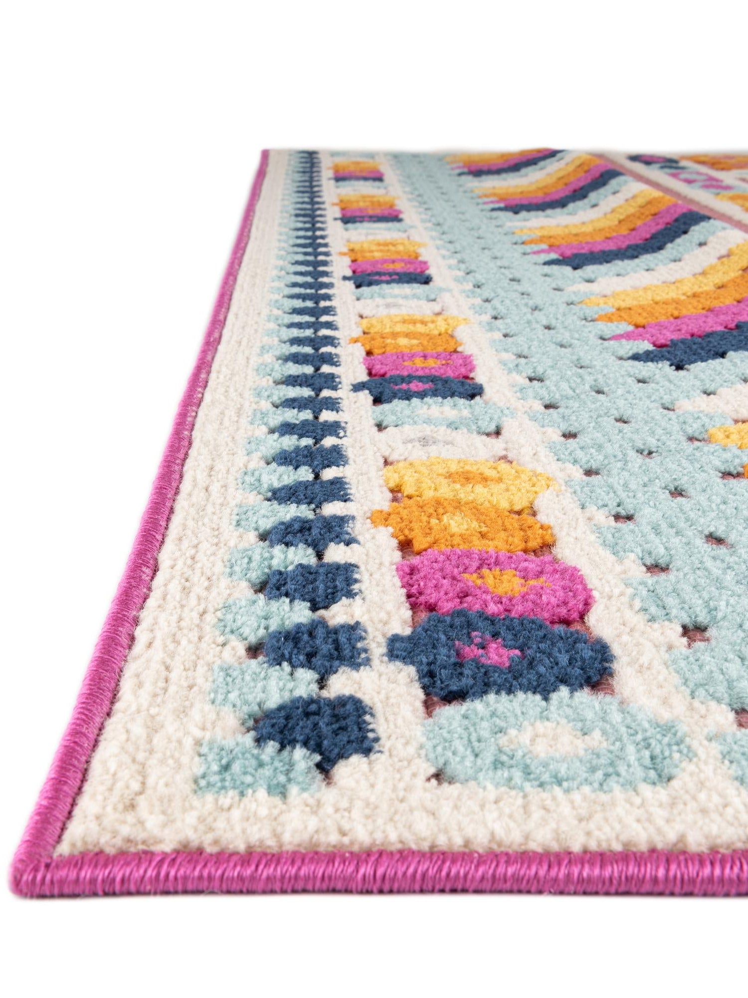 Pink 2' x 8' Aruba Outdoor Runner Area Rug Weather Resistant for Patio, Deck, Terrace, Balcony, Porch for Sale at Rug Engine