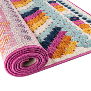 Pink 2' x 10' Aruba Outdoor Runner Area Rug Weather Resistant for Patio, Deck, Terrace, Balcony, Porch for Sale at Rug Engine