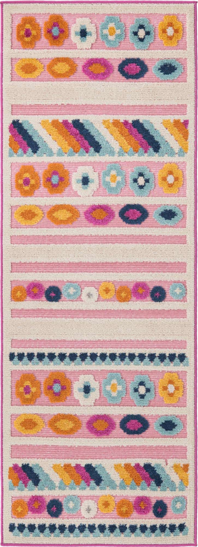 Pink 2' x 6' Aruba Outdoor Runner Area Rug Weather Resistant for Patio, Deck, Terrace, Balcony, Porch for Sale at Rug Engine
