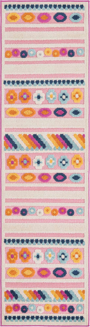 Pink 2' x 8' Aruba Outdoor Runner Area Rug Weather Resistant for Patio, Deck, Terrace, Balcony, Porch for Sale at Rug Engine