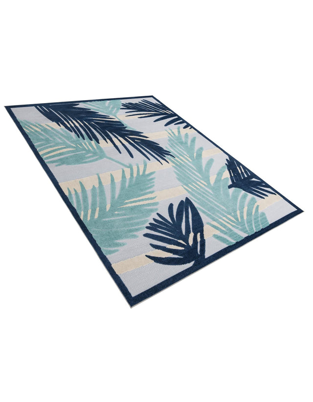 Gray Blue 9' x 12' Aruba Outdoor Rectangle Area Rug Weather Resistant for Patio, Deck, Terrace, Balcony, Porch for Sale at Rug Engine