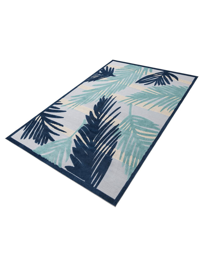 Gray Blue 9' x 12' Aruba Outdoor Rectangle Area Rug Weather Resistant for Patio, Deck, Terrace, Balcony, Porch for Sale at Rug Engine