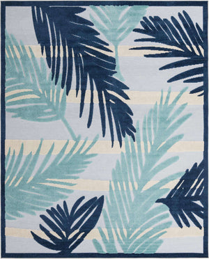 Gray Blue 9' x 12' Aruba Outdoor Rectangle Area Rug Weather Resistant for Patio, Deck, Terrace, Balcony, Porch for Sale at Rug Engine