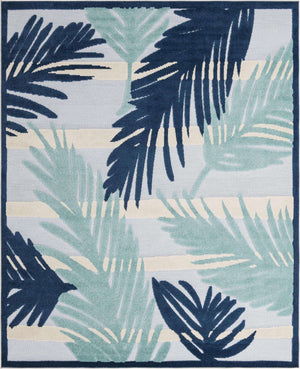 Gray Blue 7' 10 x 10' Aruba Outdoor Rectangle Area Rug Weather Resistant for Patio, Deck, Terrace, Balcony, Porch for Sale at Rug Engine