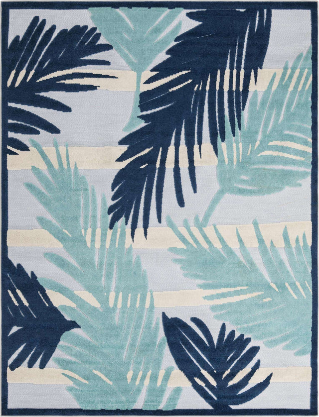 Gray Blue 7' x 10' Aruba Outdoor Rectangle Area Rug Weather Resistant for Patio, Deck, Terrace, Balcony, Porch for Sale at Rug Engine