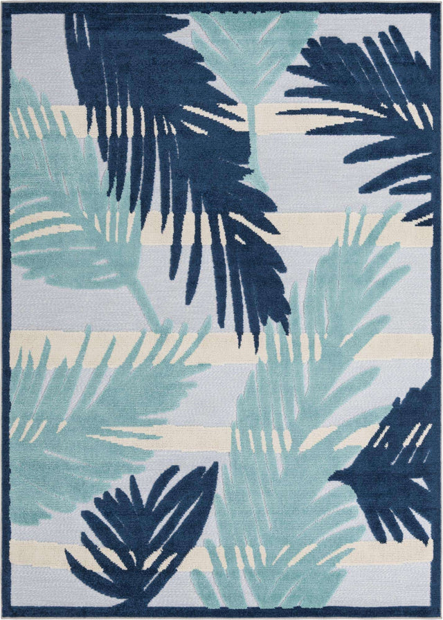 Gray Blue 6' x 9' Aruba Outdoor Rectangle Area Rug Weather Resistant for Patio, Deck, Terrace, Balcony, Porch for Sale at Rug Engine