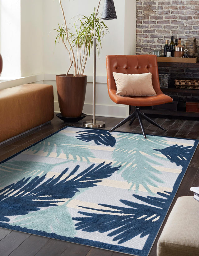 Gray Blue 2' x 3' Aruba Outdoor Rectangle Area Rug Weather Resistant for Patio, Deck, Terrace, Balcony, Porch for Sale at Rug Engine