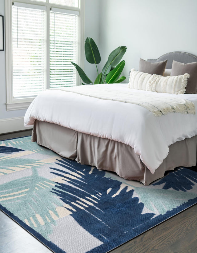 Gray Blue 2' x 3' Aruba Outdoor Rectangle Area Rug Weather Resistant for Patio, Deck, Terrace, Balcony, Porch for Sale at Rug Engine