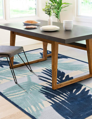 Gray Blue 6' x 9' Aruba Outdoor Rectangle Area Rug Weather Resistant for Patio, Deck, Terrace, Balcony, Porch for Sale at Rug Engine