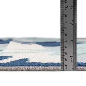 Gray Blue 4' x 6' Aruba Outdoor Rectangle Area Rug Weather Resistant for Patio, Deck, Terrace, Balcony, Porch for Sale at Rug Engine