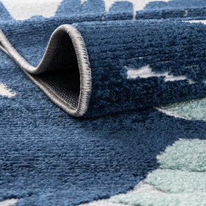 Gray Blue 7' x 10' Aruba Outdoor Rectangle Area Rug Weather Resistant for Patio, Deck, Terrace, Balcony, Porch for Sale at Rug Engine