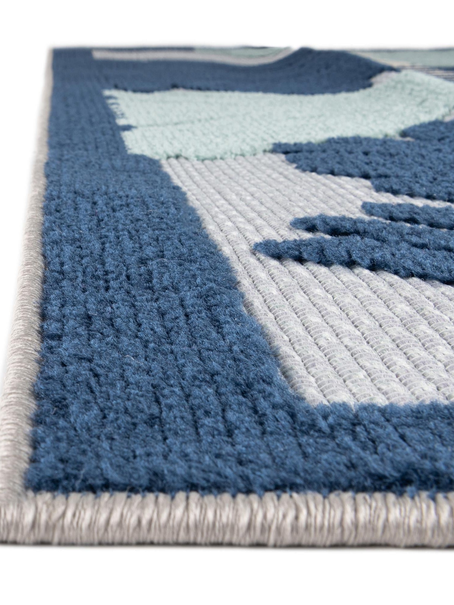 Gray Blue 5' 3 x 8' Aruba Outdoor Rectangle Area Rug Weather Resistant for Patio, Deck, Terrace, Balcony, Porch for Sale at Rug Engine