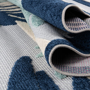 Gray Blue 7' x 10' Aruba Outdoor Rectangle Area Rug Weather Resistant for Patio, Deck, Terrace, Balcony, Porch for Sale at Rug Engine
