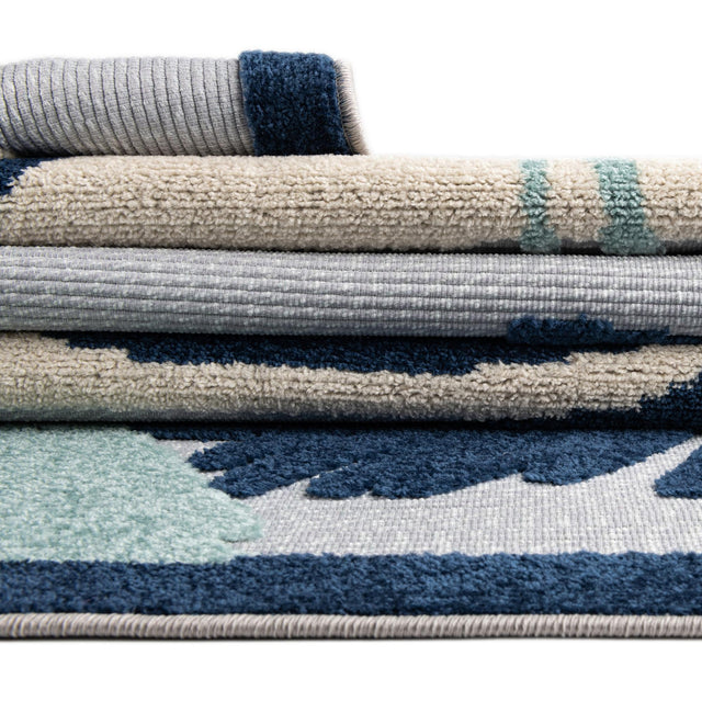 Gray Blue 4' x 6' Aruba Outdoor Rectangle Area Rug Weather Resistant for Patio, Deck, Terrace, Balcony, Porch for Sale at Rug Engine