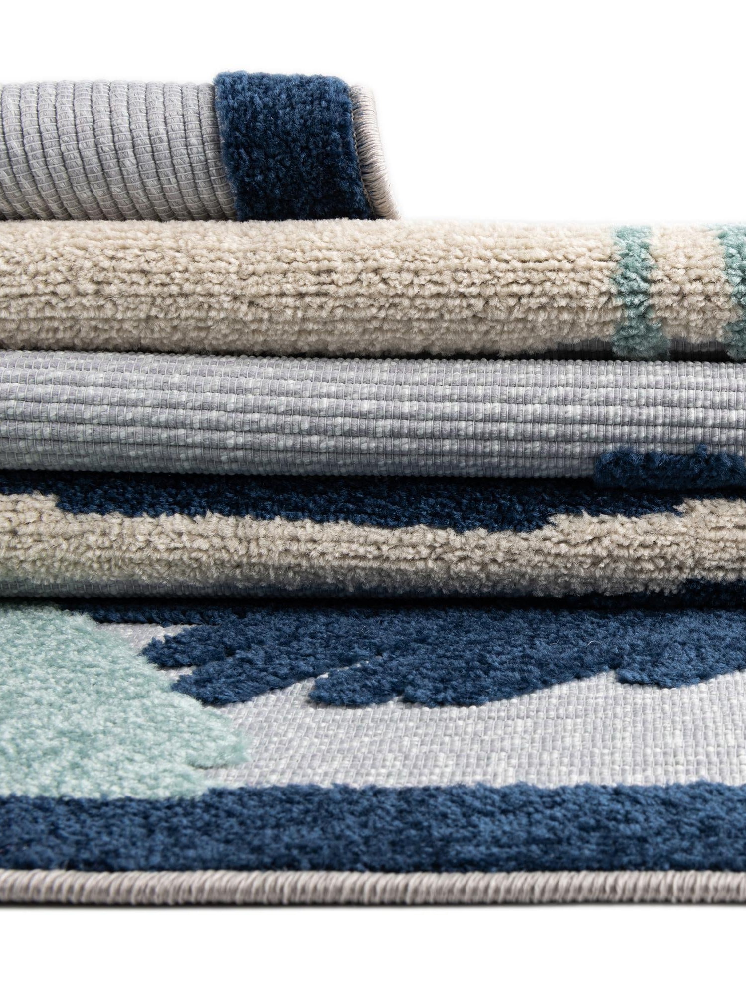 Gray Blue 5' 3 x 8' Aruba Outdoor Rectangle Area Rug Weather Resistant for Patio, Deck, Terrace, Balcony, Porch for Sale at Rug Engine
