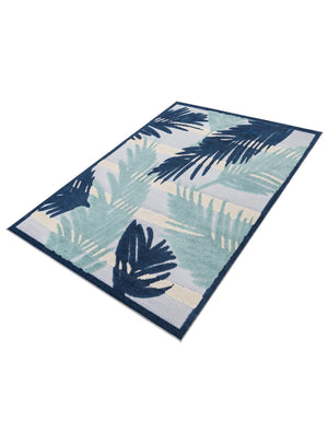 Gray Blue 5' 3 x 8' Aruba Outdoor Rectangle Area Rug Weather Resistant for Patio, Deck, Terrace, Balcony, Porch for Sale at Rug Engine