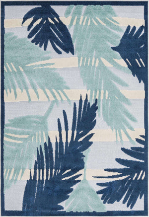Gray Blue 5' 3 x 8' Aruba Outdoor Rectangle Area Rug Weather Resistant for Patio, Deck, Terrace, Balcony, Porch for Sale at Rug Engine