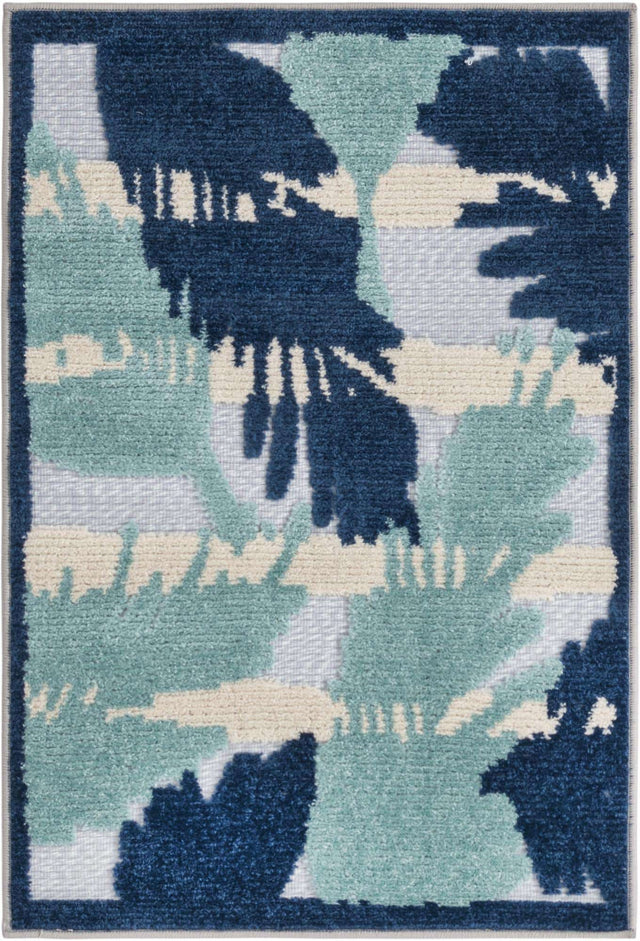 Gray Blue 2' x 3' Aruba Outdoor Rectangle Area Rug Weather Resistant for Patio, Deck, Terrace, Balcony, Porch for Sale at Rug Engine
