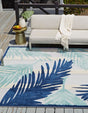 Gray Blue 5' 3 x 5' 3 Aruba Outdoor Square Area Rug Weather Resistant for Patio, Deck, Terrace, Balcony, Porch for Sale at Rug Engine