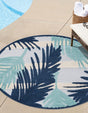 Gray Blue 5' 3 x 5' 3 Aruba Outdoor Round Area Rug Weather Resistant for Patio, Deck, Terrace, Balcony, Porch for Sale at Rug Engine