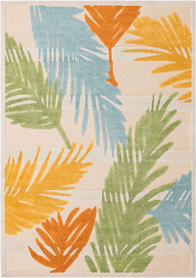 Beige 6' x 9' Aruba Outdoor Rectangle Area Rug Weather Resistant for Patio, Deck, Terrace, Balcony, Porch for Sale at Rug Engine