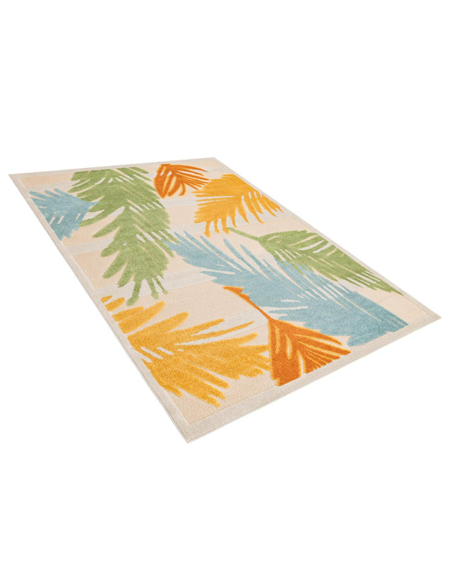 Beige 5' 3 x 8' Aruba Outdoor Rectangle Area Rug Weather Resistant for Patio, Deck, Terrace, Balcony, Porch for Sale at Rug Engine
