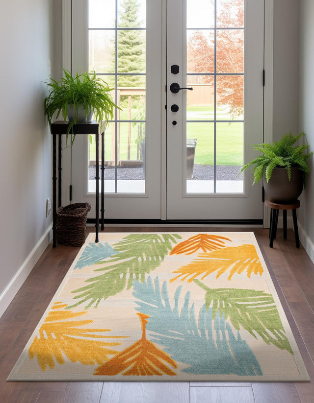 Beige 7' x 10' Aruba Outdoor Rectangle Area Rug Weather Resistant for Patio, Deck, Terrace, Balcony, Porch for Sale at Rug Engine