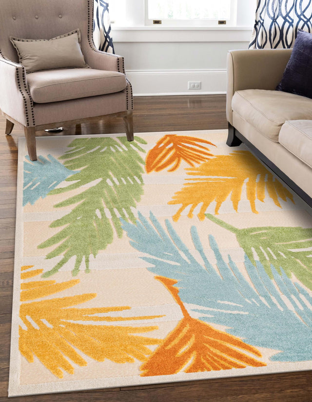 Beige 6' x 9' Aruba Outdoor Rectangle Area Rug Weather Resistant for Patio, Deck, Terrace, Balcony, Porch for Sale at Rug Engine